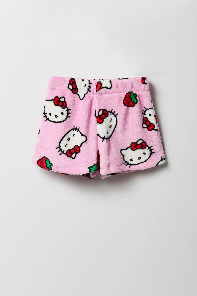 Girls Hello Kitty Strawberry T-Shirt & Short 2 Piece Pajama Set