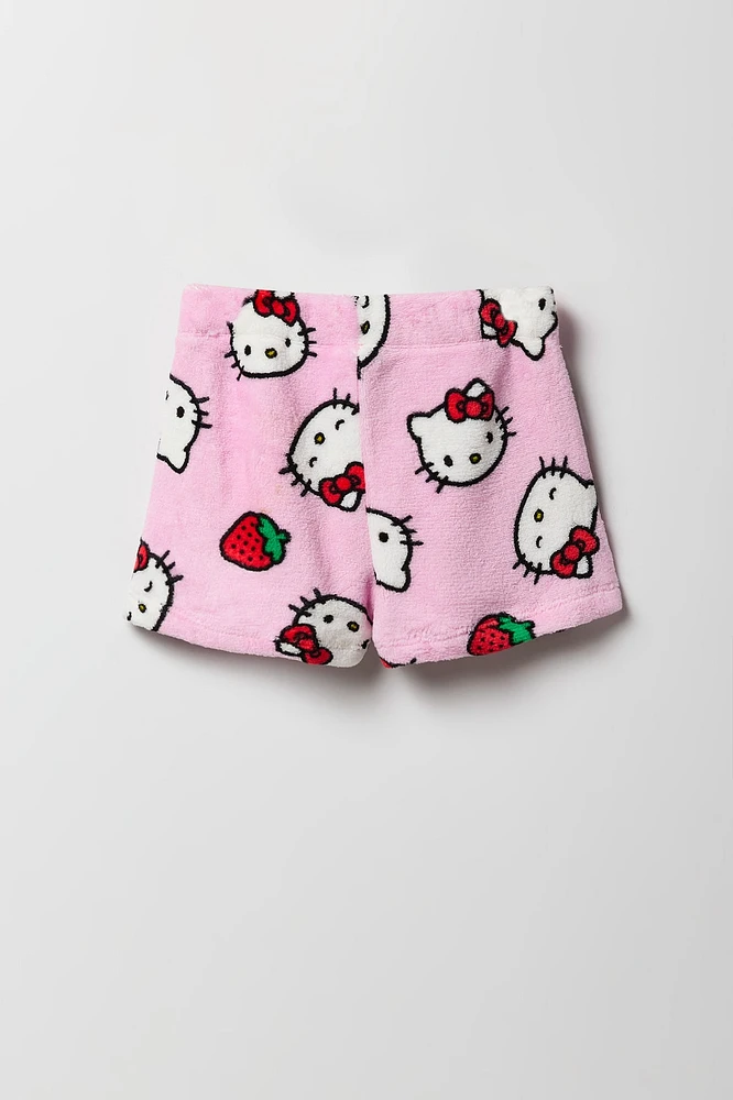 Girls Hello Kitty Strawberry T-Shirt & Short 2 Piece Pajama Set