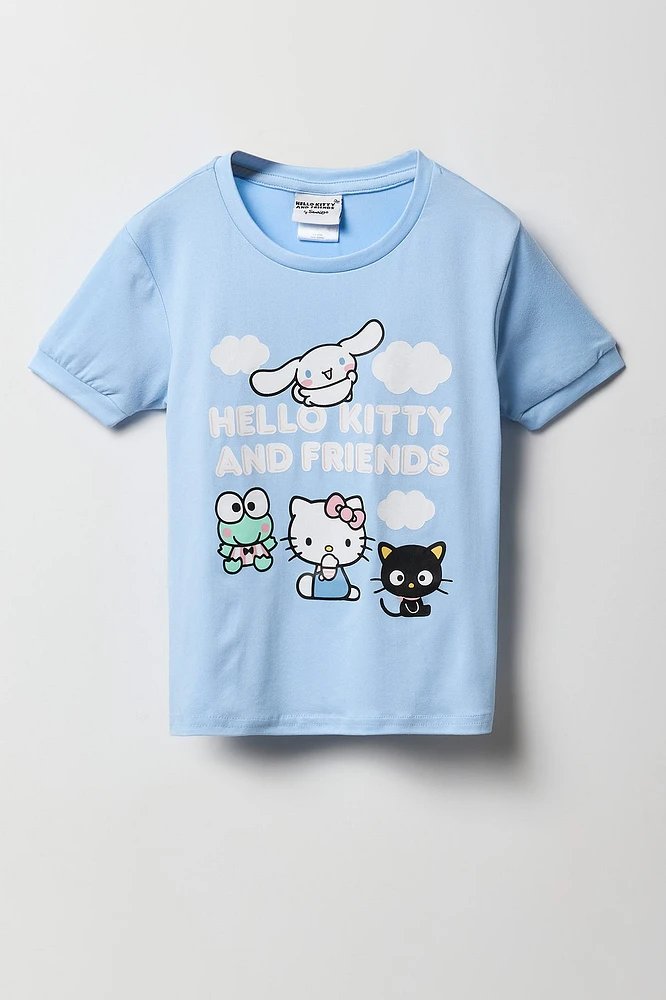 Ensemble pyjama avec t-shirt Ã  imprimÃ© Hello Kitty et pantalon en peluche pour fille