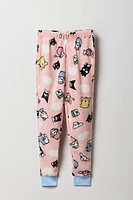 Ensemble pyjama avec t-shirt à imprimé Hello Kitty et pantalon en peluche pour fille