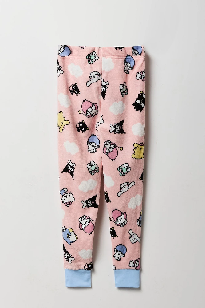 Ensemble pyjama avec t-shirt Ã  imprimÃ© Hello Kitty et pantalon en peluche pour fille