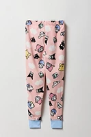 Girls Hello Kitty T-Shirt & Plush Pant 2 Piece Pajama Set