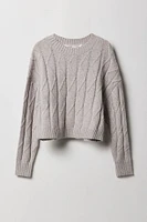 Chandail en tricot losange pour filles