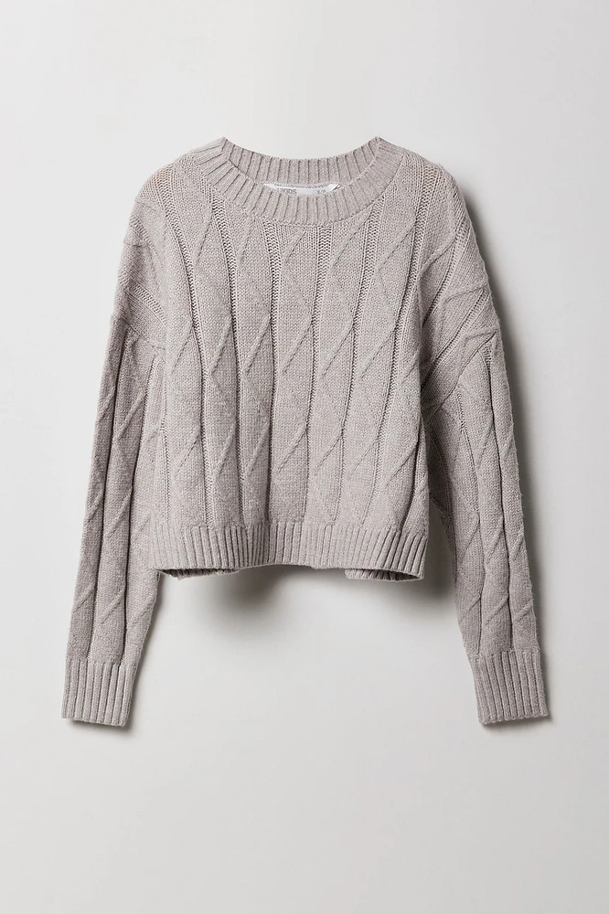 Girls Diamond Knit Sweater