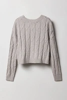 Chandail en tricot losange pour filles