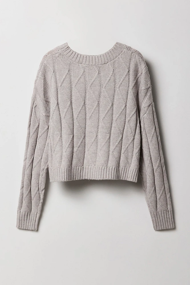 Girls Diamond Knit Sweater