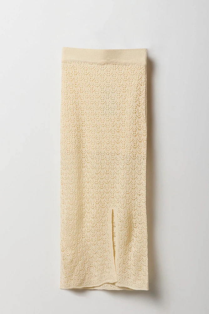 Jupe maxi en tricot crocheté pour fille