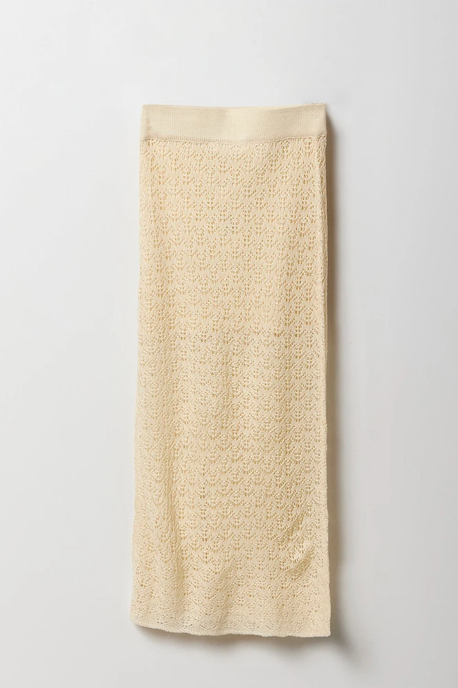 Jupe maxi en tricot crocheté pour fille