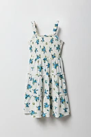 Robe smockée volantée fleurie pour fille