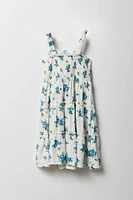 Robe smockée volantée fleurie pour fille