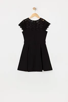 Girls Lace Pleated Skater Dress