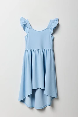 Robe asymétrique à bretelles volantées pour fille