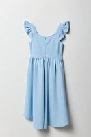 Robe asymétrique à bretelles volantées pour fille