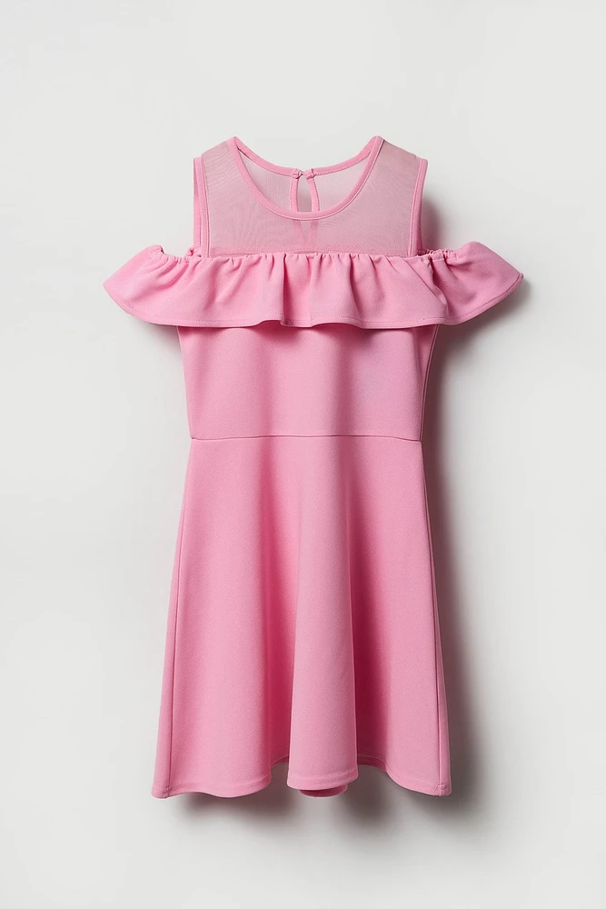 Girls Off Shoulder Skater Dress