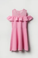Girls Off Shoulder Skater Dress