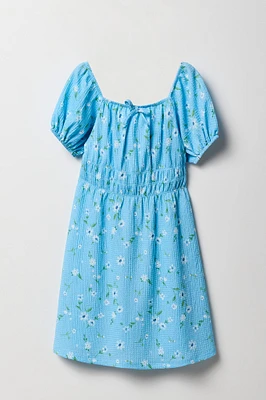 Girls Textured Milkmaid Dress