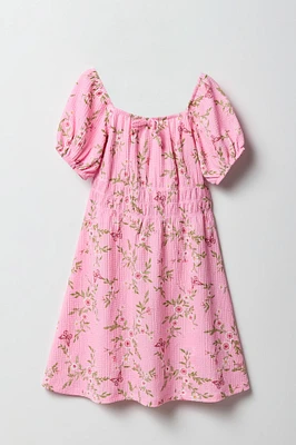 Girls Textured Milkmaid Dress