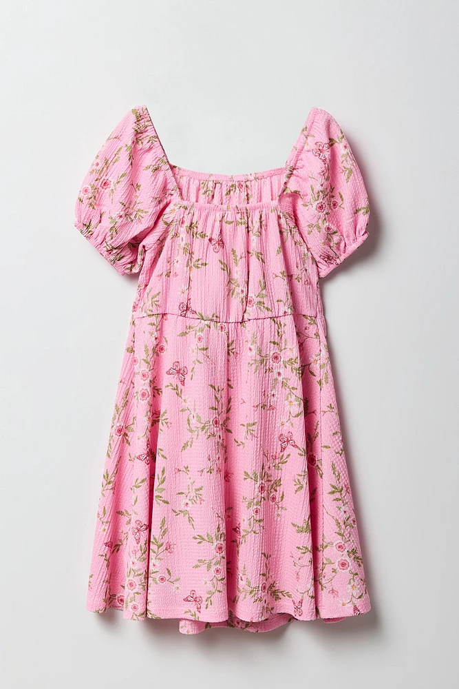 Robe de style laitière texturée pour fille