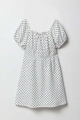 Girls Textured Milkmaid Dress