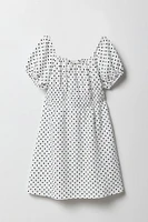 Girls Textured Milkmaid Dress