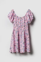 Girls Floral Smocked Dress