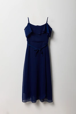 Girls Chiffon Off Shoulder Wrap Dress