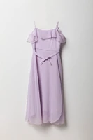 Robe croisée en chiffon à épaules dénudées pour fille