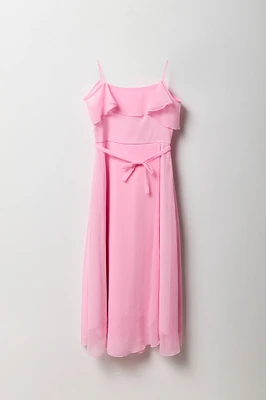 Girls Chiffon Off Shoulder Wrap Dress