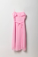 Girls Chiffon Off Shoulder Wrap Dress