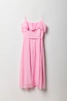 Girls Chiffon Off Shoulder Wrap Dress
