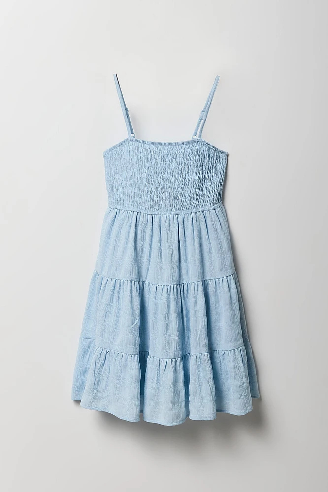 Girls Smocked Tiered Dress