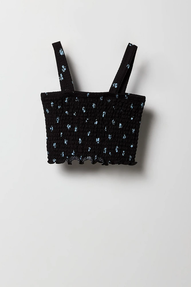 Ensemble avec débardeur smocké et jupe-short pour fille