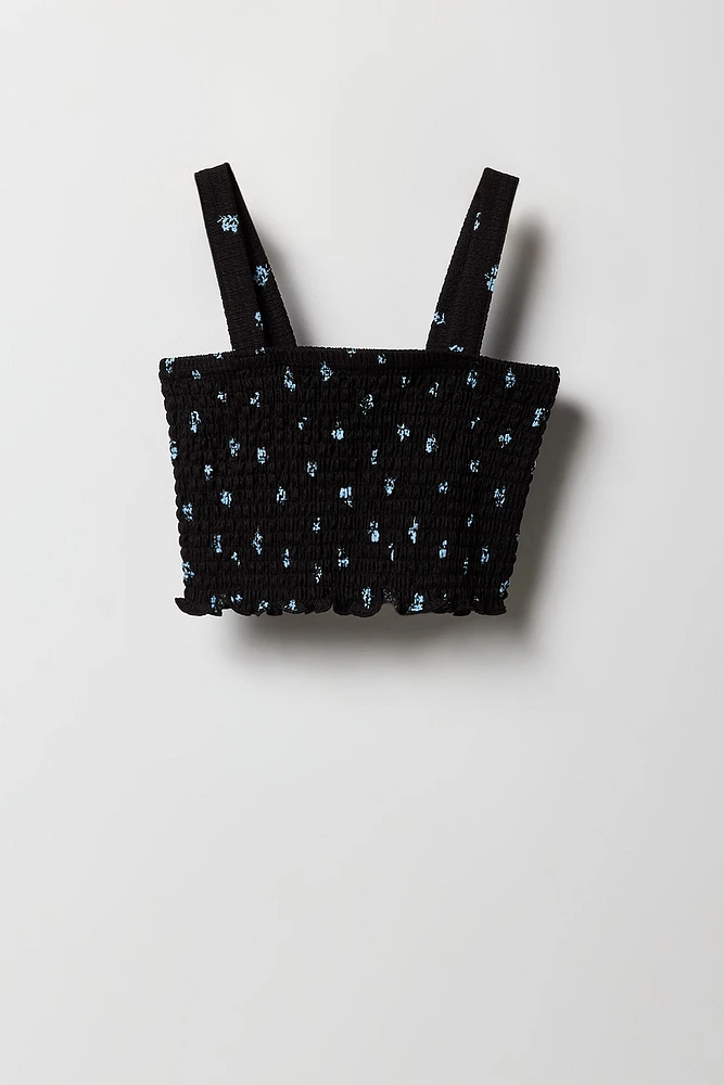Ensemble avec débardeur smocké et jupe-short pour fille