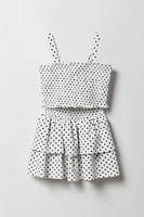 Ensemble avec débardeur smocké et jupe-short pour fille