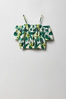 Girls Off Shoulder Top & Wide Leg Pant 2 Piece Set