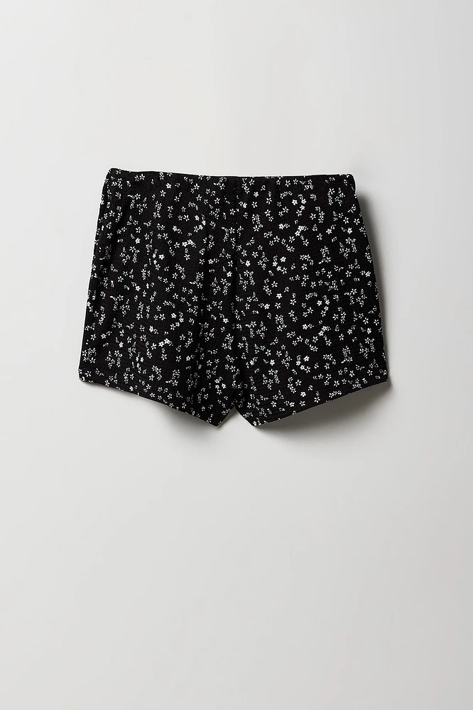 Girls Floral Textured Tank & Skort 2 Piece Set
