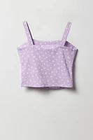 Ensemble avec débardeur et jupe-short texturés fleuris pour fille