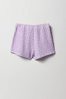 Ensemble avec débardeur et jupe-short texturés fleuris pour fille