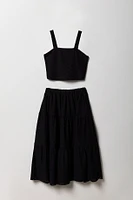 Girls Eyelet Tank & Maxi Skirt 2 Piece Set