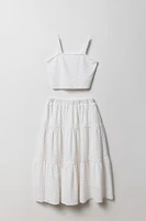Ensemble avec débardeur à oeillets et jupe maxi pour fille