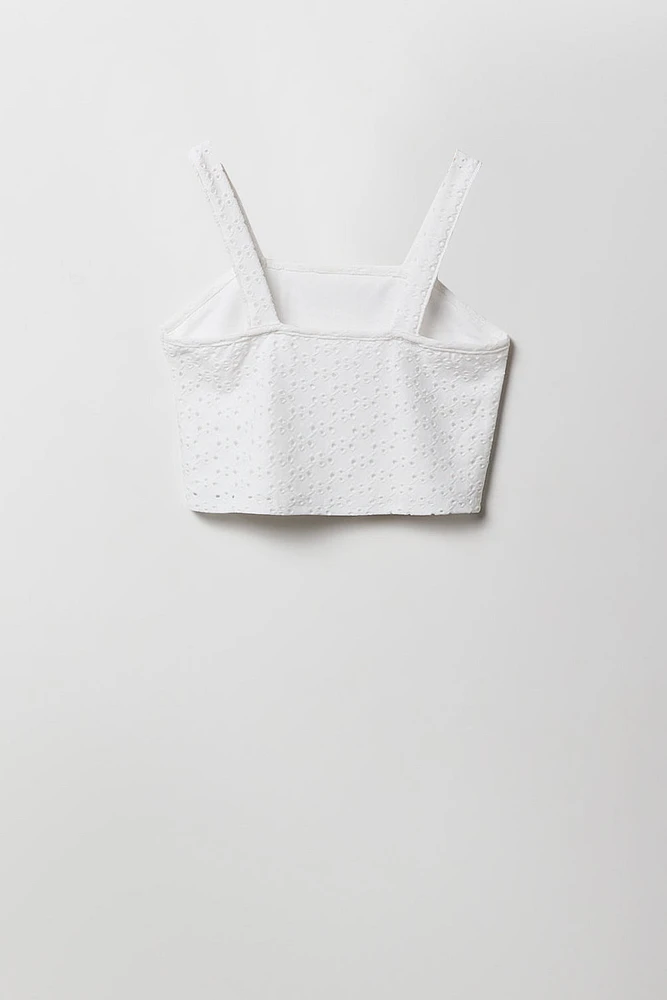 Ensemble avec débardeur à oeillets et jupe maxi pour fille