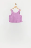 Girls Crochet Tank and Short 2 Piece Set