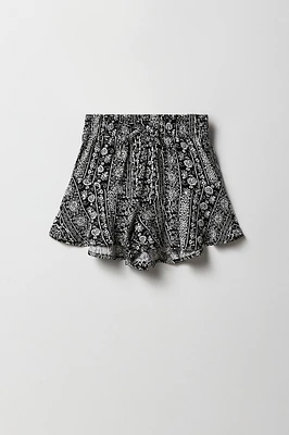 Girls Printed Flowy Short