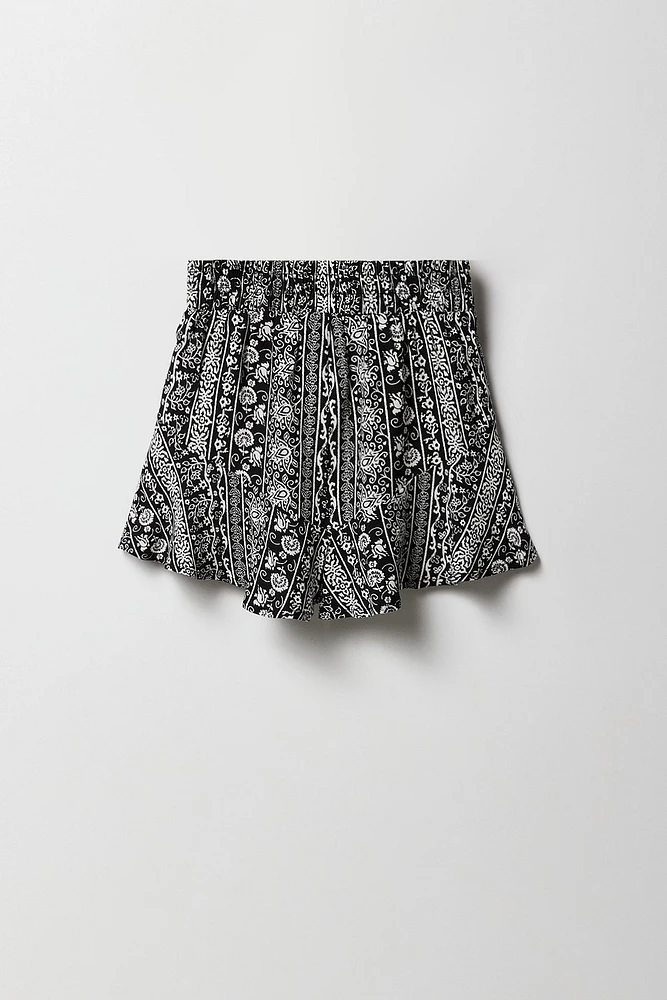 Girls Printed Flowy Short