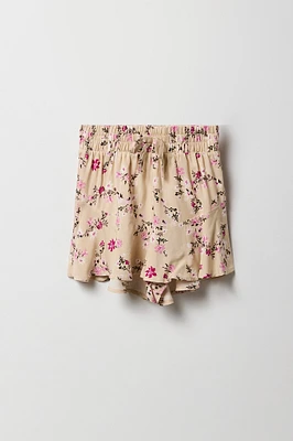 Short fluide imprimé pour fille