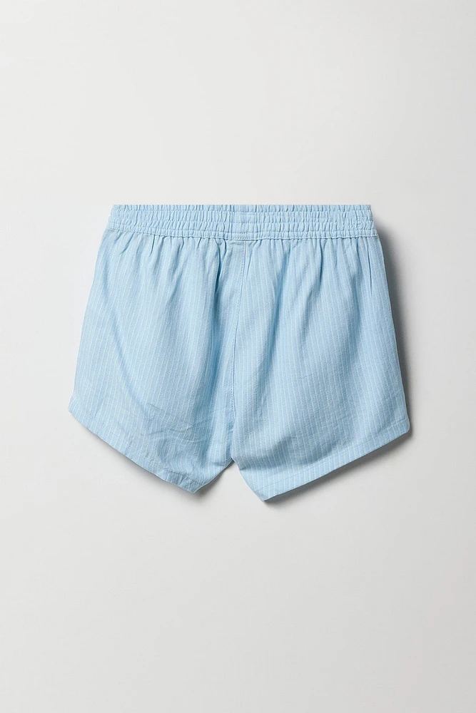 Short en lin à taille coulissante pour fille