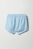 Short en lin à taille coulissante pour fille