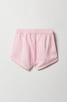 Short en lin à taille coulissante pour fille