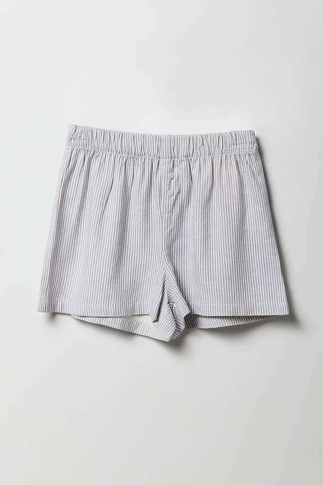 Girls Striped Linen Boxer Short