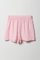 Girls Striped Linen Boxer Short